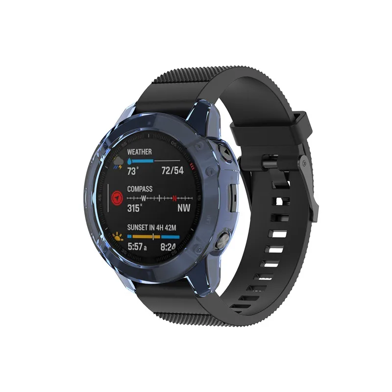 garmin fenix 6 6s 6x pro配件的超薄透明软tpu框架保护表壳盖