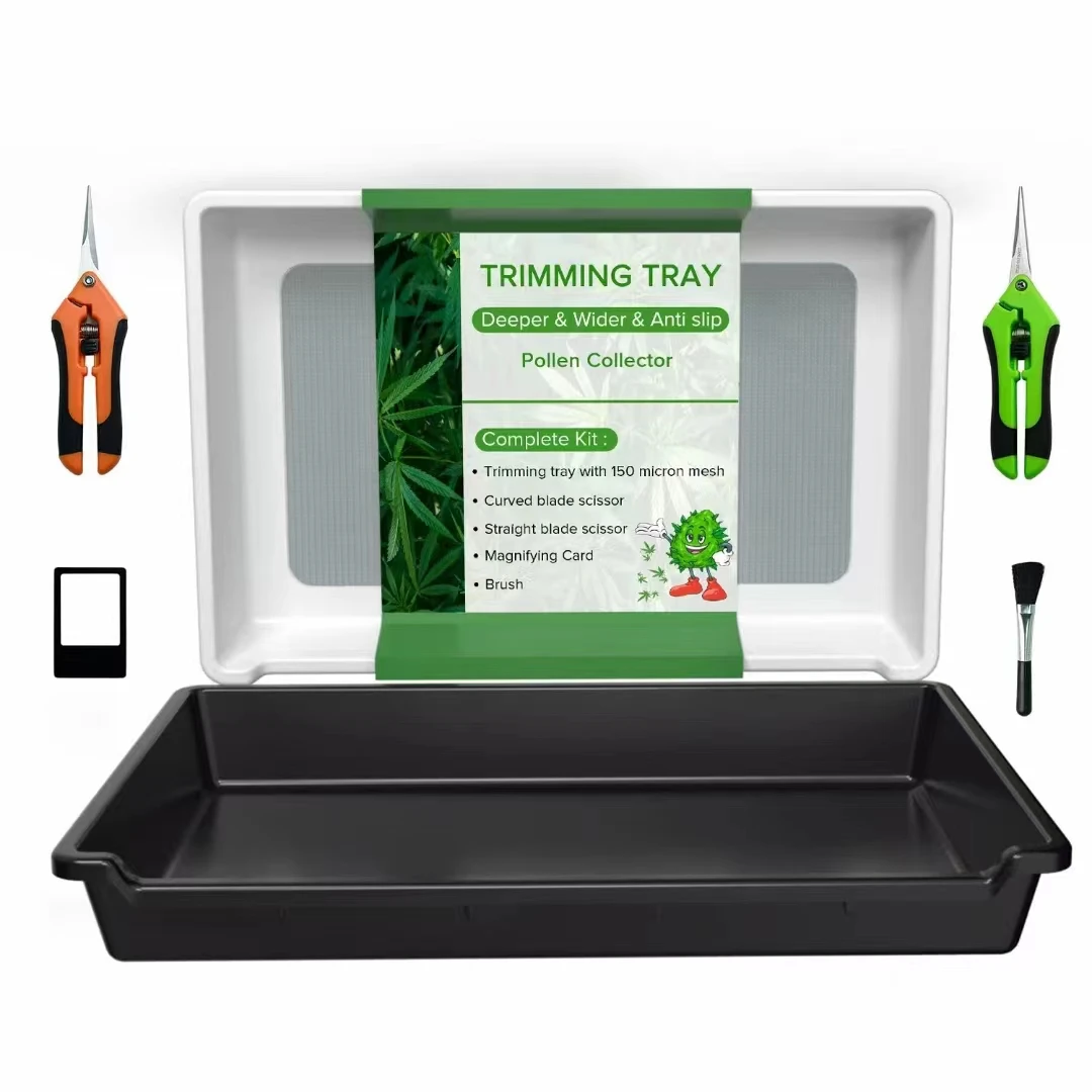 150 Micron Plastic Trim Tray Herbal Sieve With Scissors Screen Diy