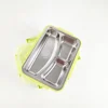 3 compartment insulated stainless steel square plates dinner