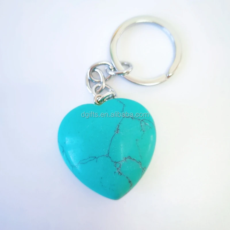 Fashion Heart Pendant Healing Crystals Stones Keychain Blue Turquoise Keychain Necklace For Sale Buy Heart Keychain Stone Keychain Custom Keychain Product On Alibaba Com