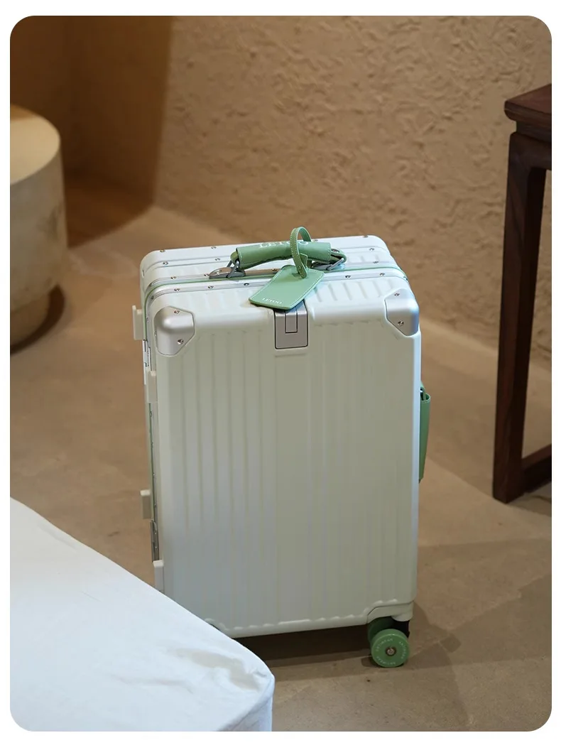 product 26 inch modern aluminum frame luggage box mute spinner large capacity boarding password travel suitcase skating wheels tsa lock-20