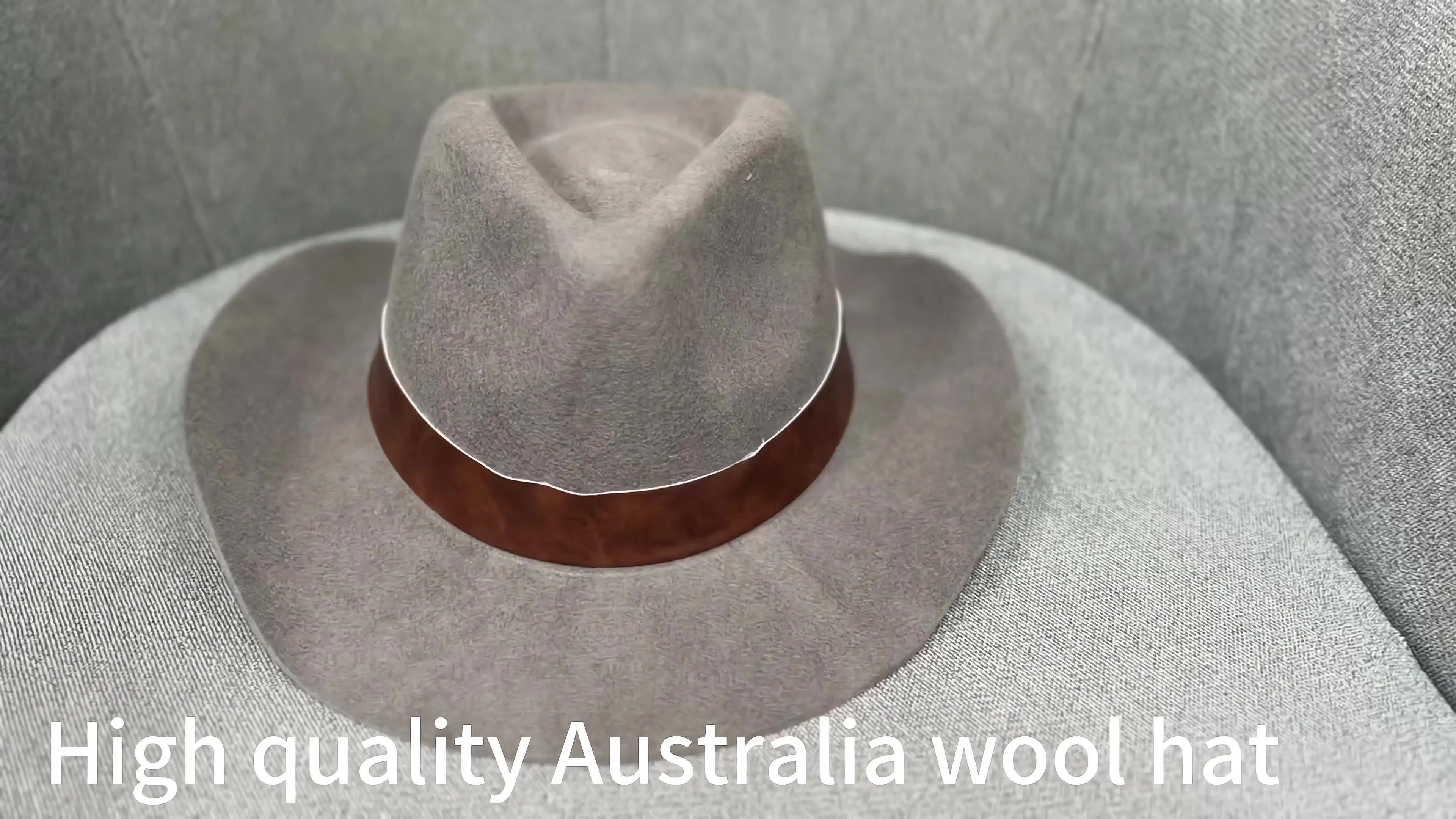 Fedora Hat various gradient colors wide brim wool/felt unisex fedora hat new Gradient Fedora Wide Brim Felt Panama Hat with Belt Buckle main image 3