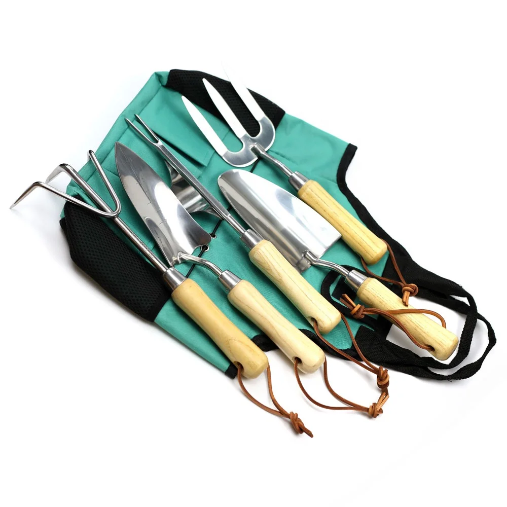 6pcs Stainless Steel Material Garden Set Tools With Wooden Handle And