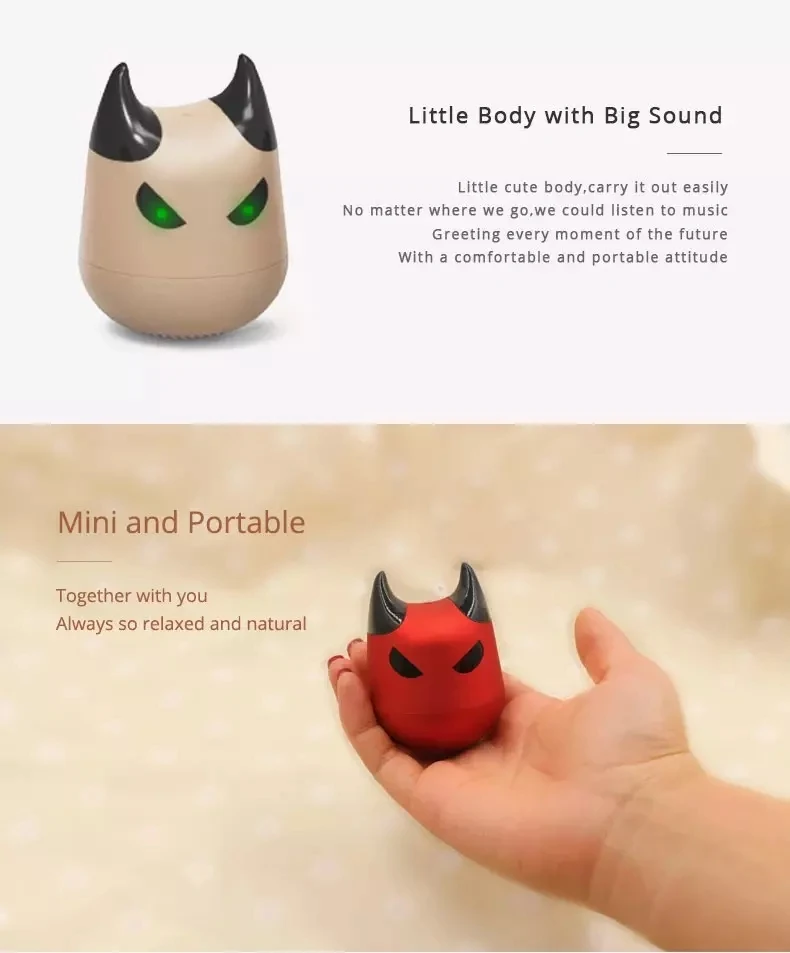 Little Devil Wireless Speaker Mini Portable EMO Speaker Soundbar Super Bass Boombox Sound - ANKUX.COM