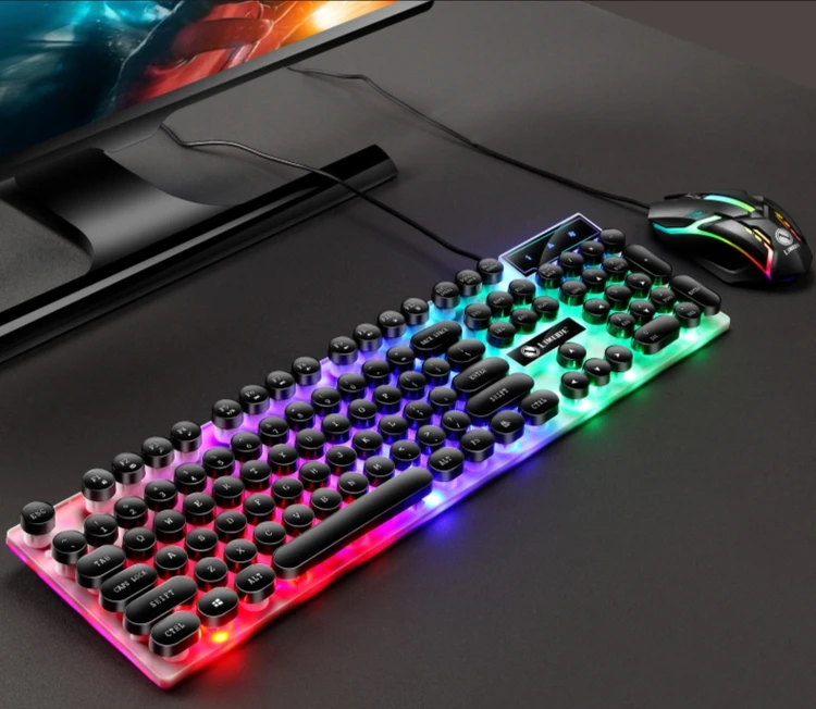 lightweight wired keyboard and mouse set led