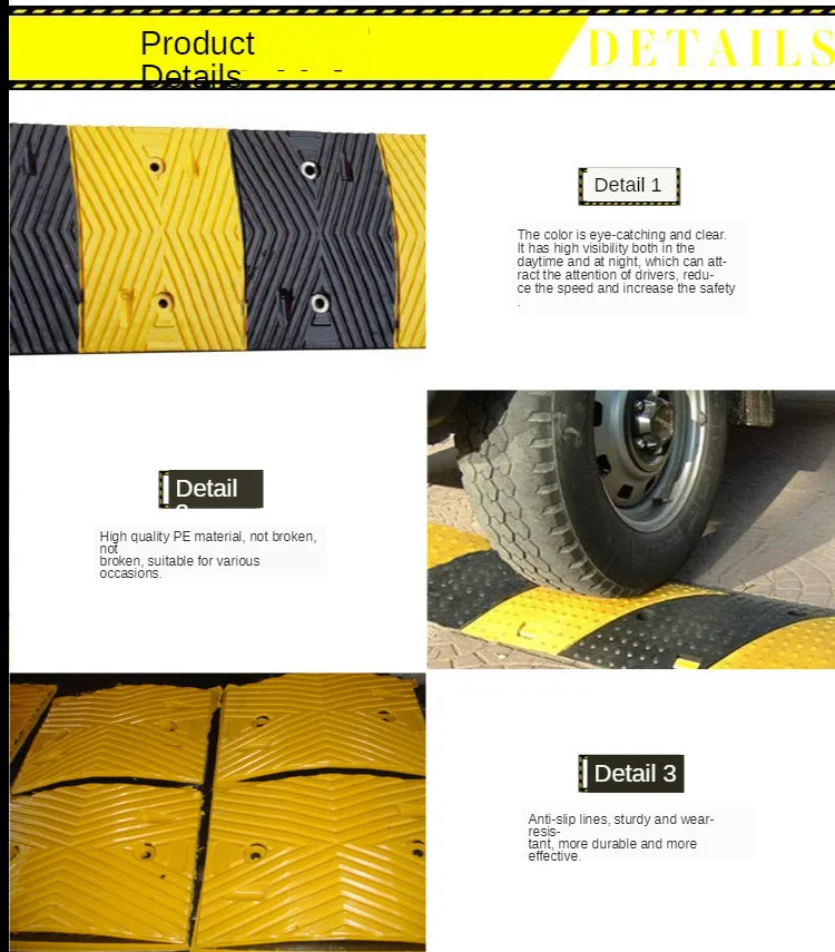 SC-SH01 speed humps road bump rubber speed humps Plastic speed humps for  Roadway saftey