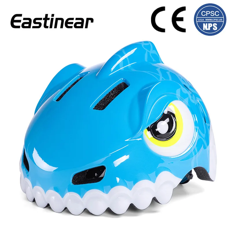 product wholesale shark design kids helmet one piece mold impact resistant pceps fashionable safety helmet for bike scooter balance-2
