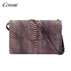 luxury python embossed leather women shoulder bag genuine leather handbag with chain handle