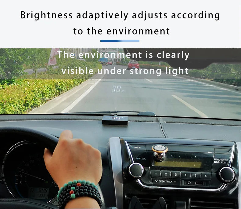 Classic HUD A100 Universal OBD Car  Head Up Display Windshield Digital Automotive Instrument speed  water temperature