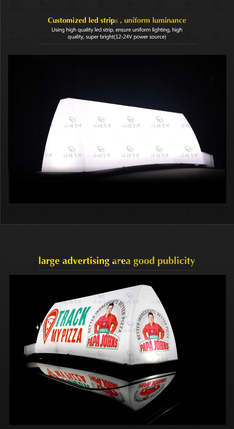 72cm length middle size advertising roof top car led lamp taxi signs