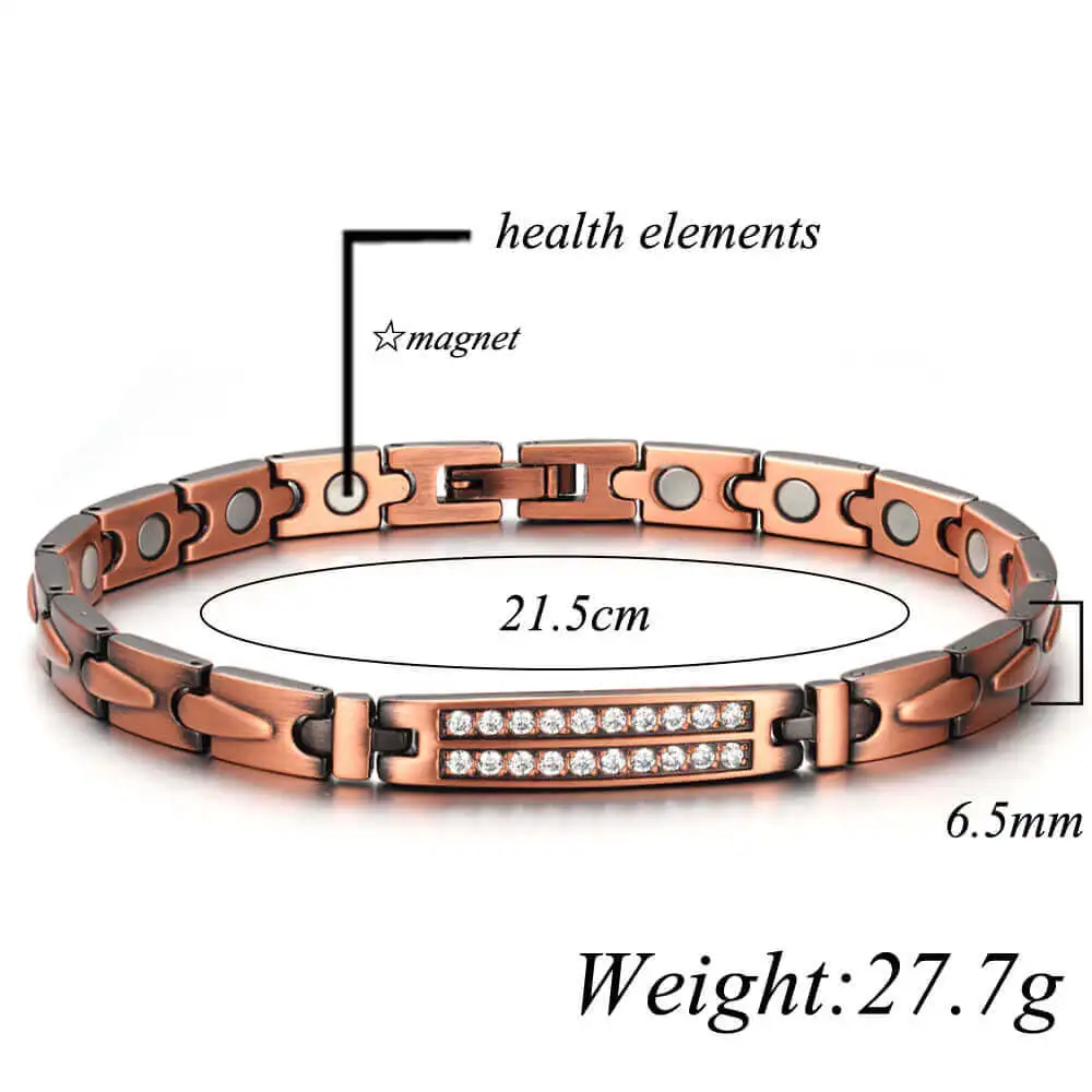 Jewelry Crystal 99.9 Pure Copper Bracelets Pain