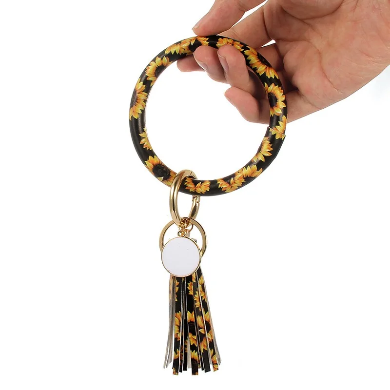 Ready To Ship Pu Wristlet Keychain Bangle Big O Key Ring Buy Keychain
