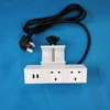 office desk surface mount UK power outlets with bracket /clamp on desk edge socket assemble desktop power and data distribution