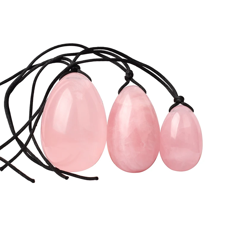 
2020 Amazon Top Wholesaler Best Price Natural High Quality Rose Quartz Jade Yoni Egg Set for Kegel Exercise 