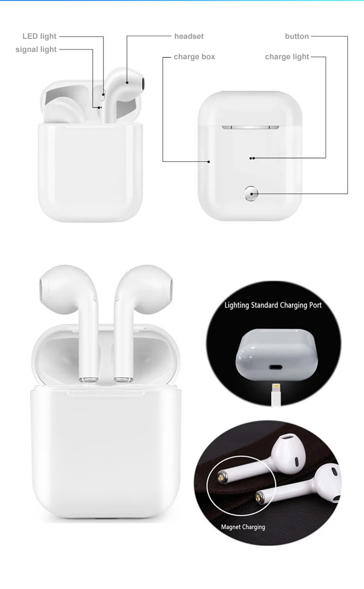 i9s tws bluetooth 5.0 headphones stereo earphone wireless earbuds with mobile phone - ANKUX.COM