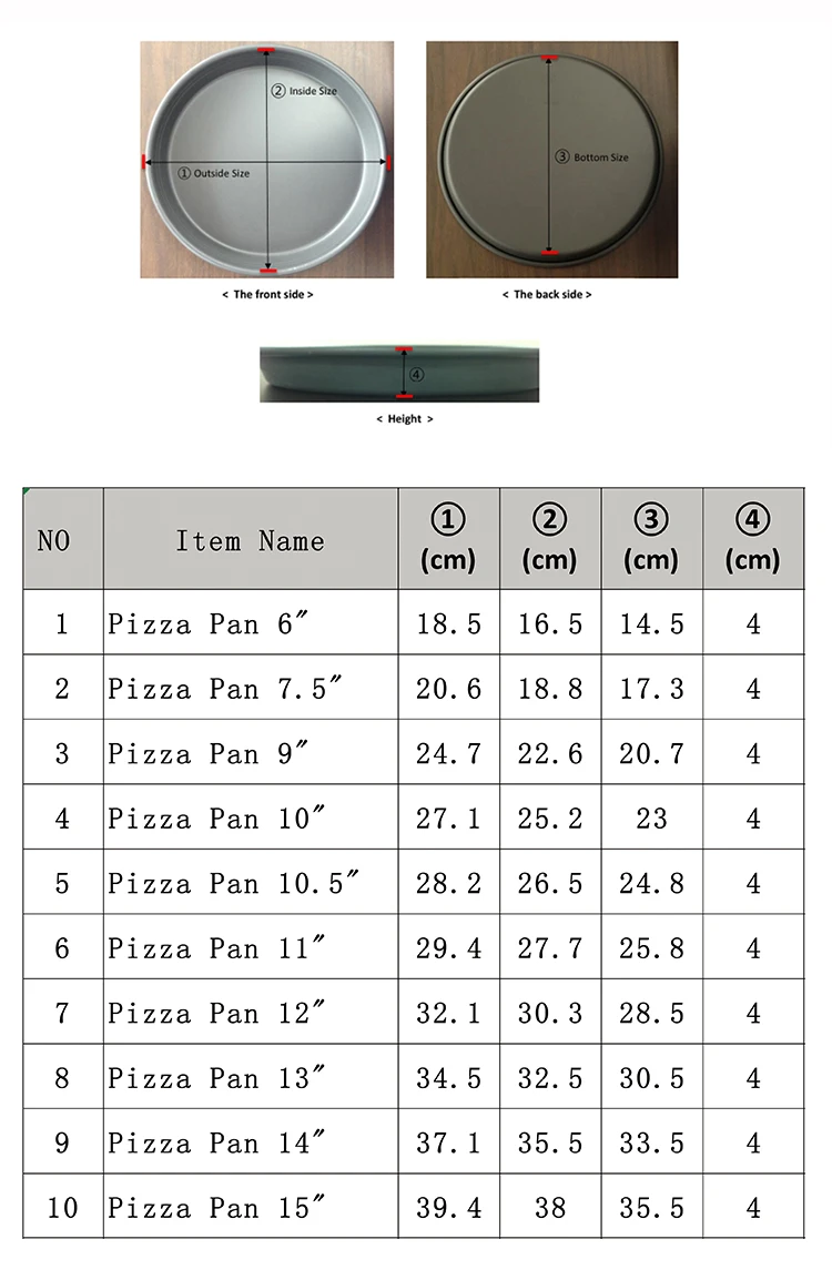 12inch Pizza Pans Baking Pan With Plastic Cover Sets Aluminum Pizza