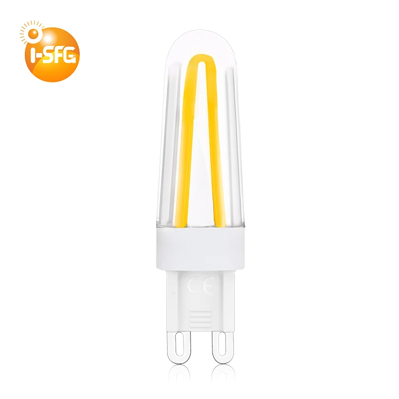 New pattern220v dimmable indoor led light g4 G9 base dimmable filament led bulb led replacement for halogen bulb
