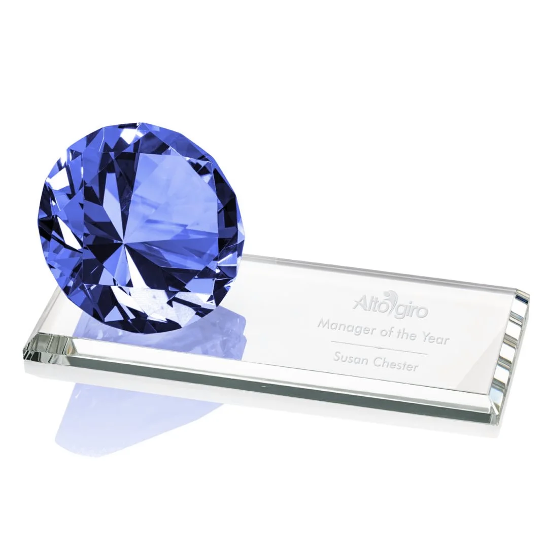 Crystal Diamond Glass Trophy Awards Anniversary for Beauty & Grooming Insurance Contest desk paperweight supplier