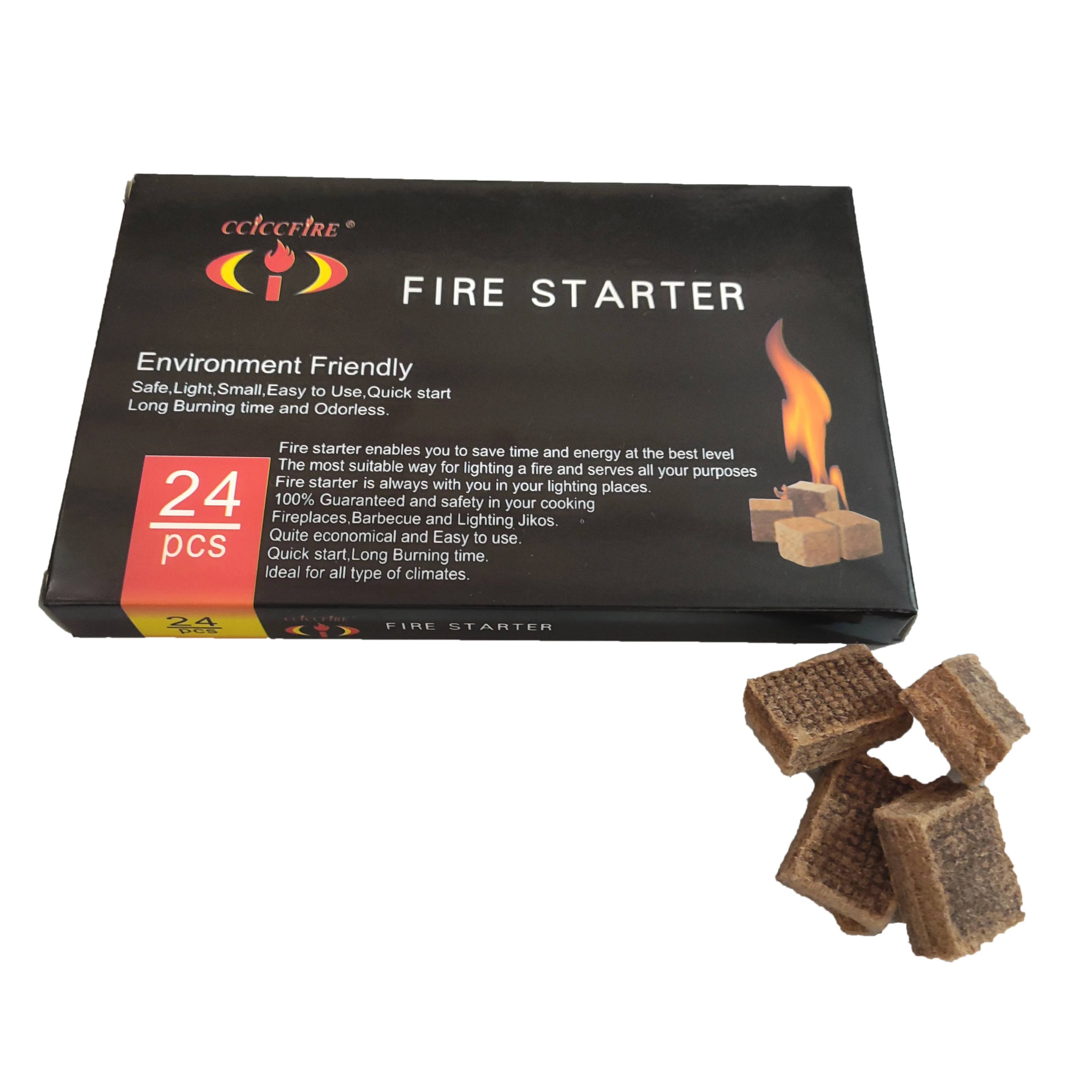 Easy To Light Natural Wood Chips With Paraffin Wax Fire Starters For