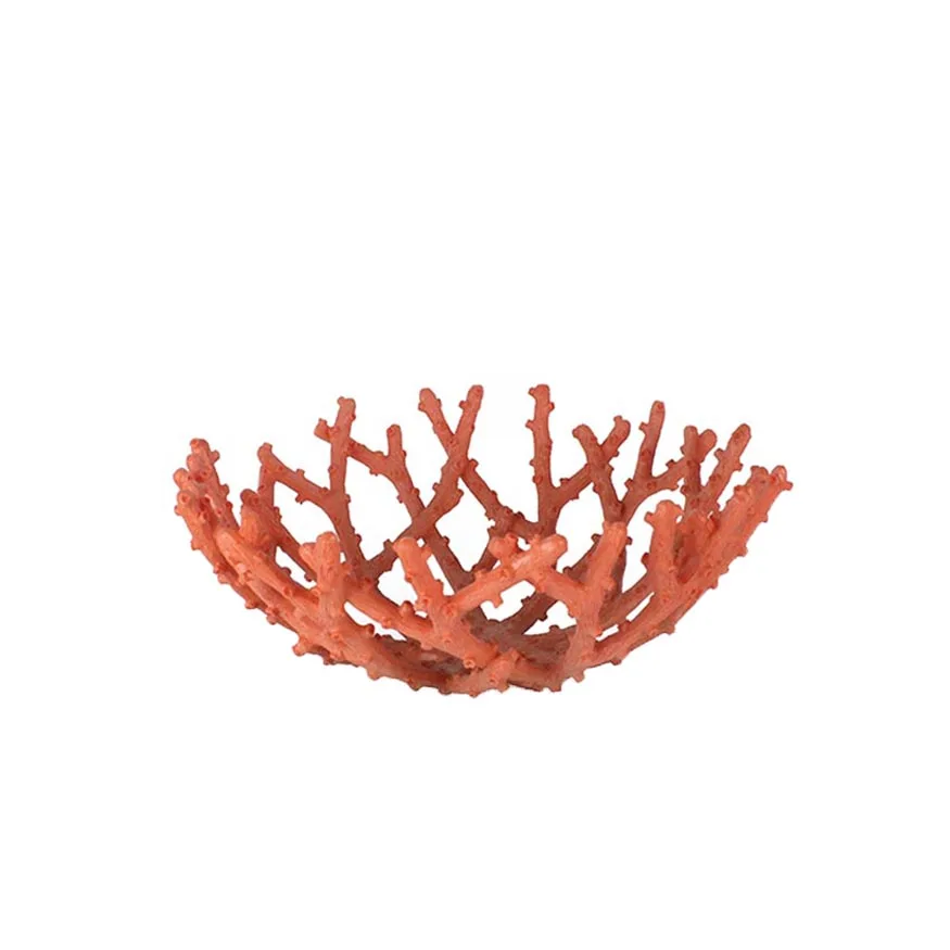 Wholesale resin artificial coral tray ocean decorative for home factory