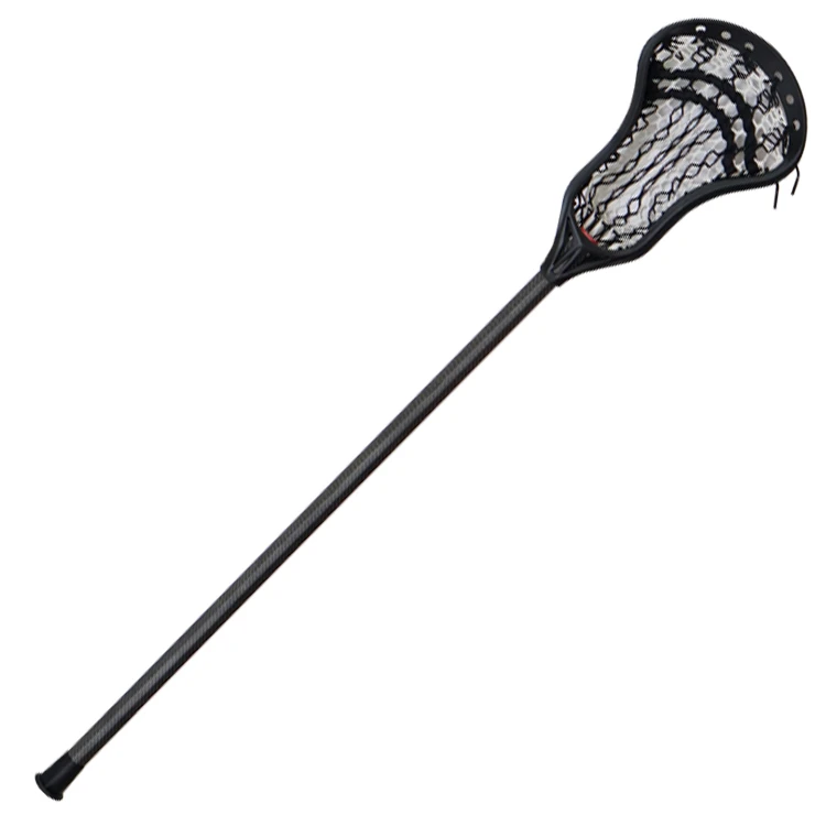 Men's Complete Attack And Defense Lacrosse Sticks Composite Carbon Shaft White With Strung Head