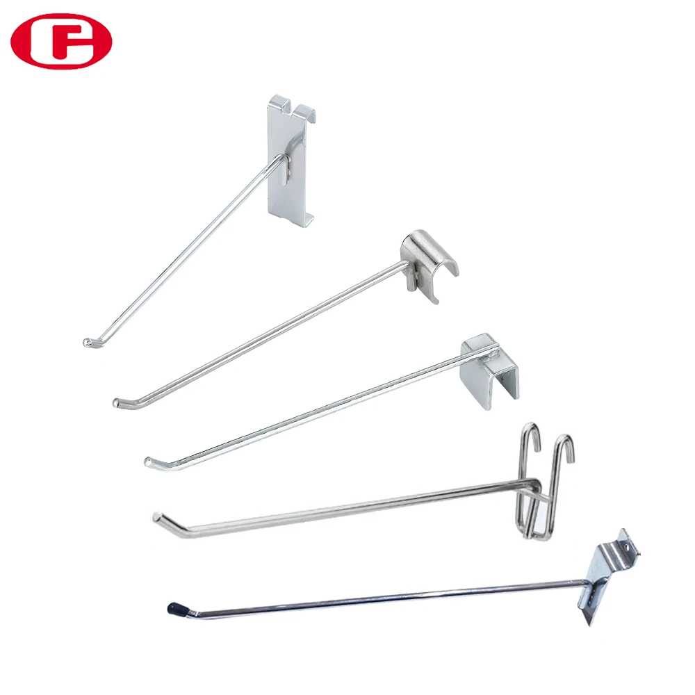 Supermarket Small Metal Wall Single Hook Retail Chrome Slatwall ...