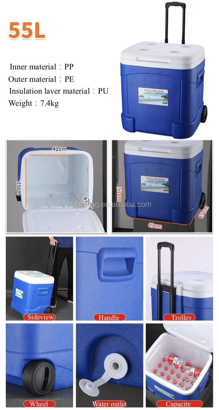 Hot Sales Promotion High Quality Oem 55l Insulated Trolley Ice Box