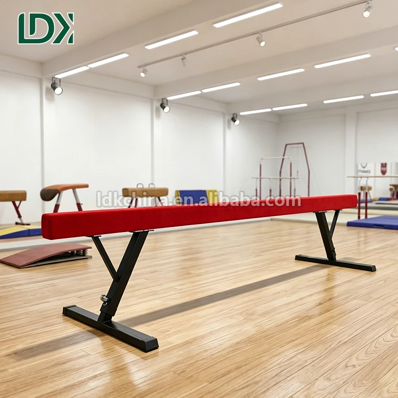 Professional 5m Wooden Balance Beam with Adjustable Height Suede Covered Training Equipment for Gymnastics Gym School