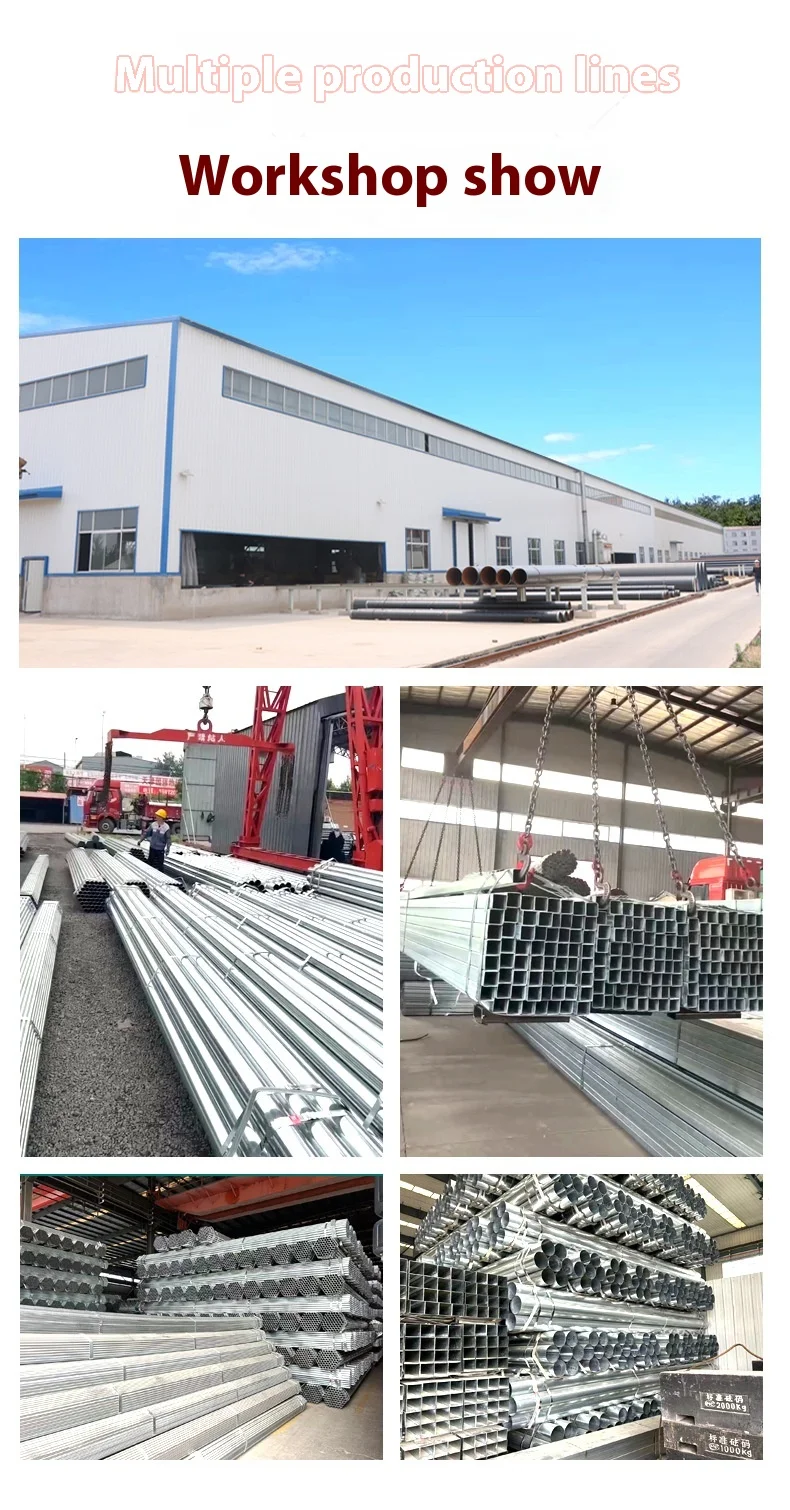Q355B Hot Dip Galvanized Iron Steel Pipe for Construction Site and Greenhouse Hollow Frame Product