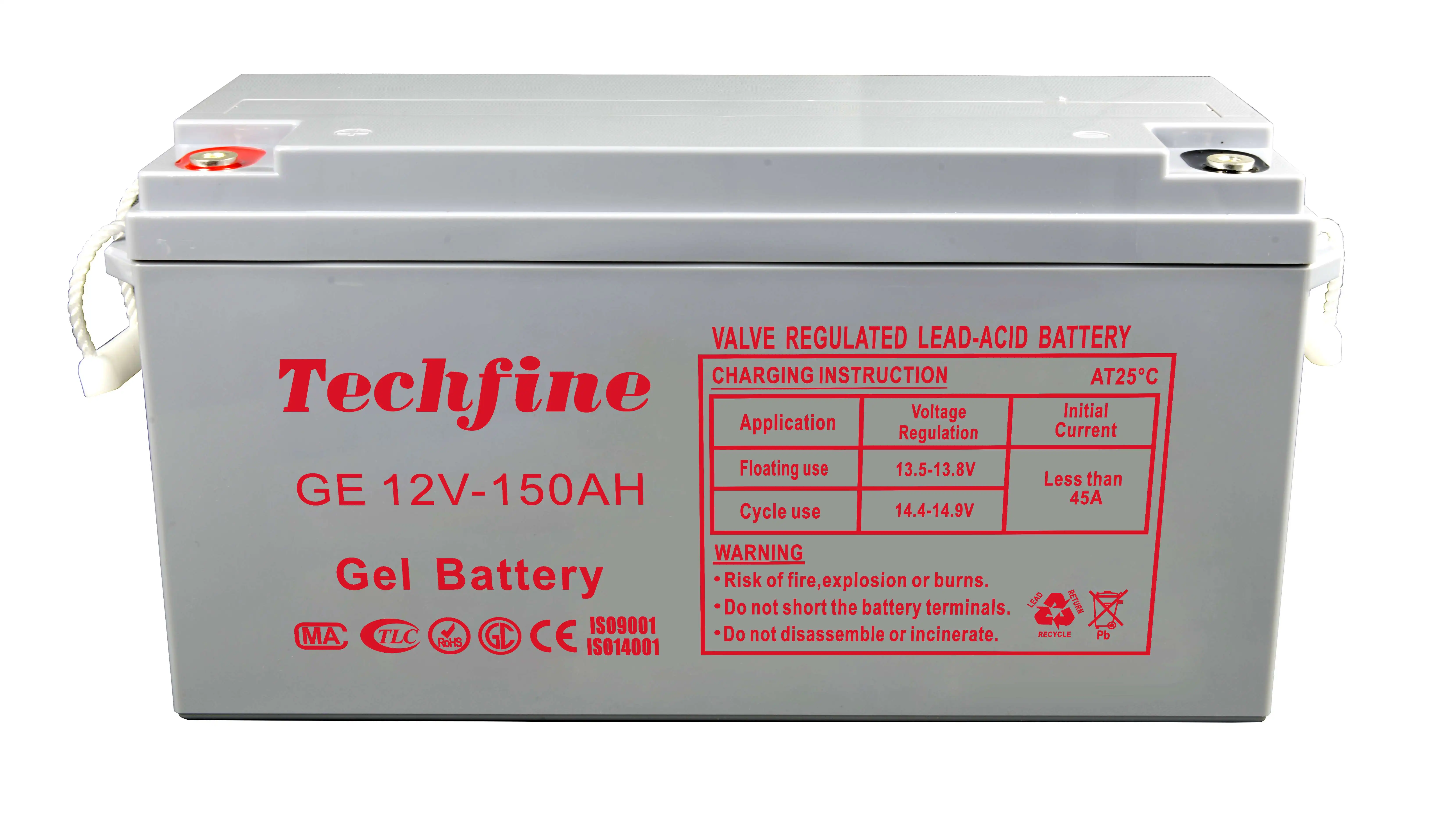 gel battery for inverter 12v150ah techfine