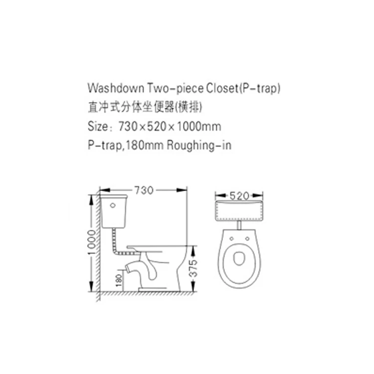 Nigeria Ghana Twyford WC Toilet Competitive Prices from Foshan Easehome