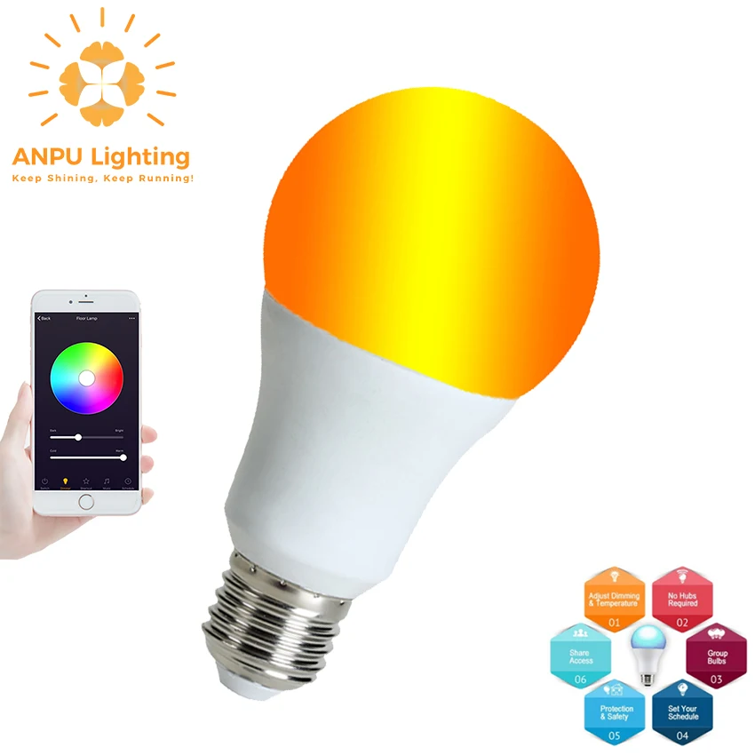 Factory Direct Sale Smart Bulbs Wifi Led Light Work with Alexa Google Assistant Smart Led Light Bulb