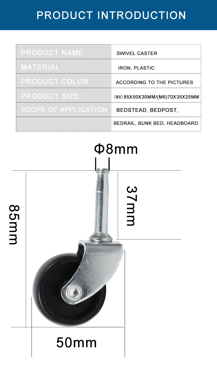 Sofa Guest Bed Divan Caster Wheels With Socket For Sofa Furniture