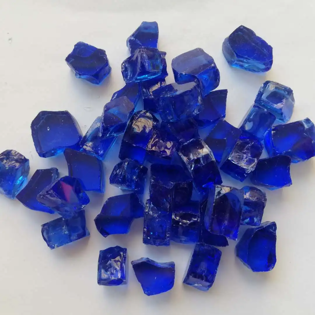 1/2 cobalt blue reflective replacement fireplace glass tempered