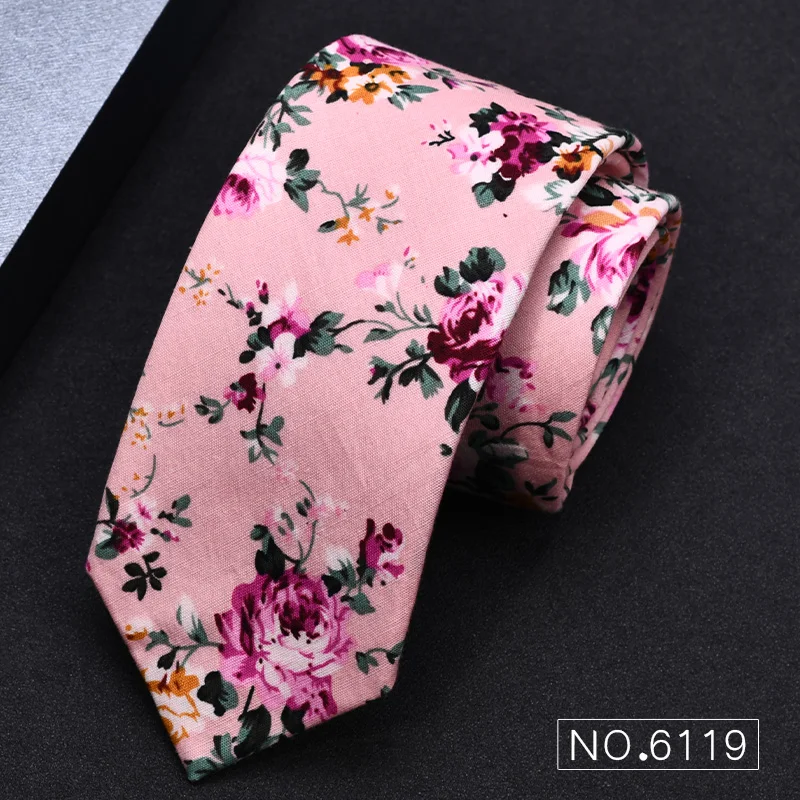 Men 6cm Narrow Floral Neckties Handmade Cotton Tie Men's Flower Ties For Wedding Buy Men's