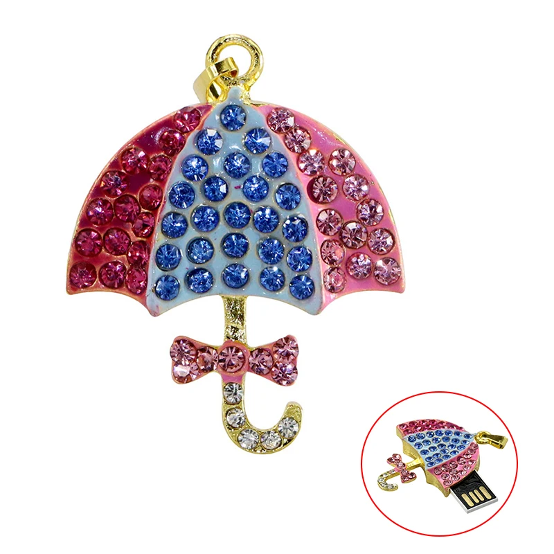 Umbrella USB Flash Drive 1TB 128 64 32 8 4 16 gb Pendrive Necklace New Pen drive Memory Stick 32GB U Disk Mini Gift - ANKUX.COM