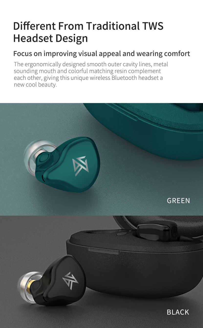 Kz S1/s1d Tws Wireless Touch Control Bluetooth 5.0 Earphones Dynamic ...