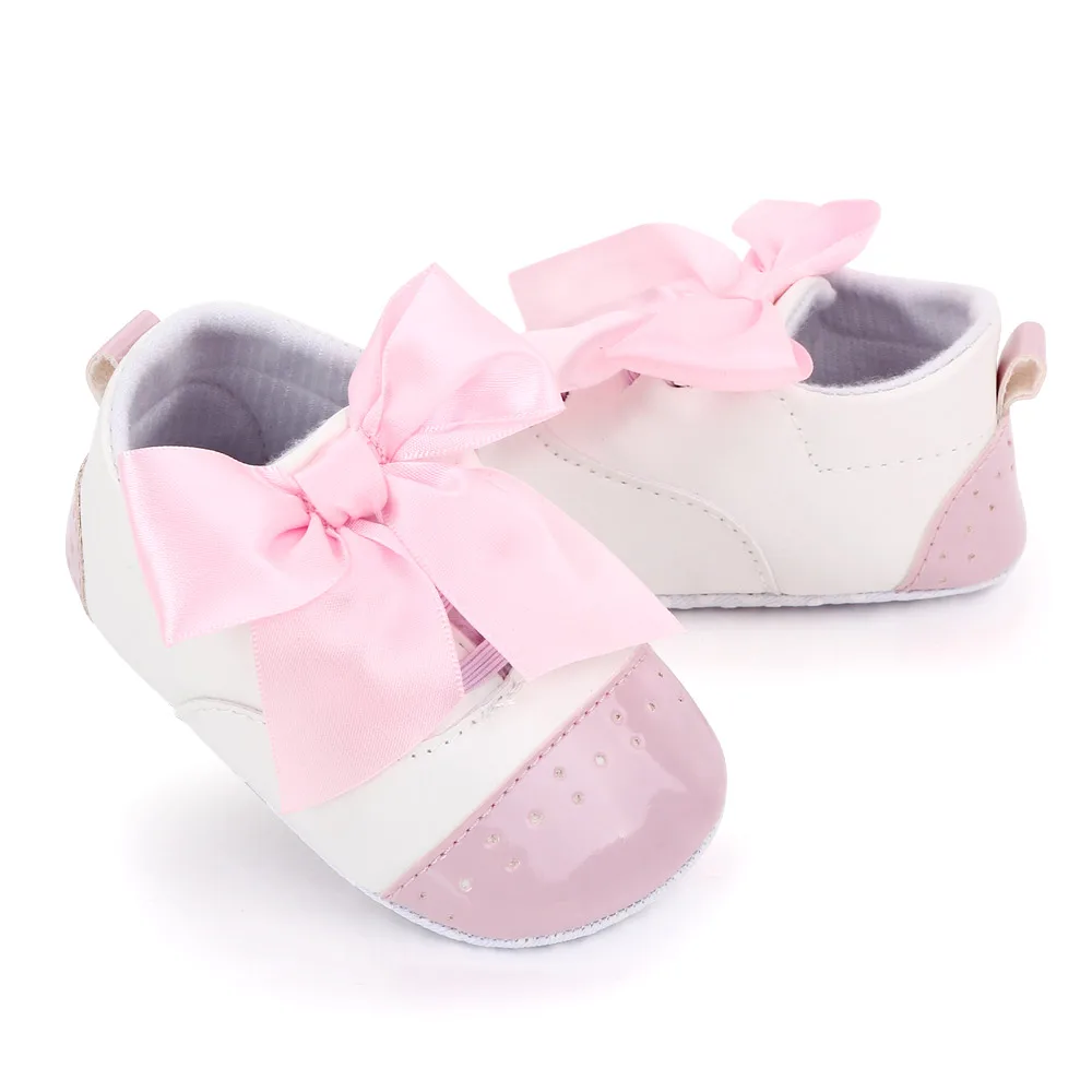 Beautiful Bow Design Baby Dress Shoes Soft Sole Baby Shoes for Baby Girls manufacture