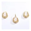 Favourite 18K Gold Women Earring Parts Custom Indian Pendant Set