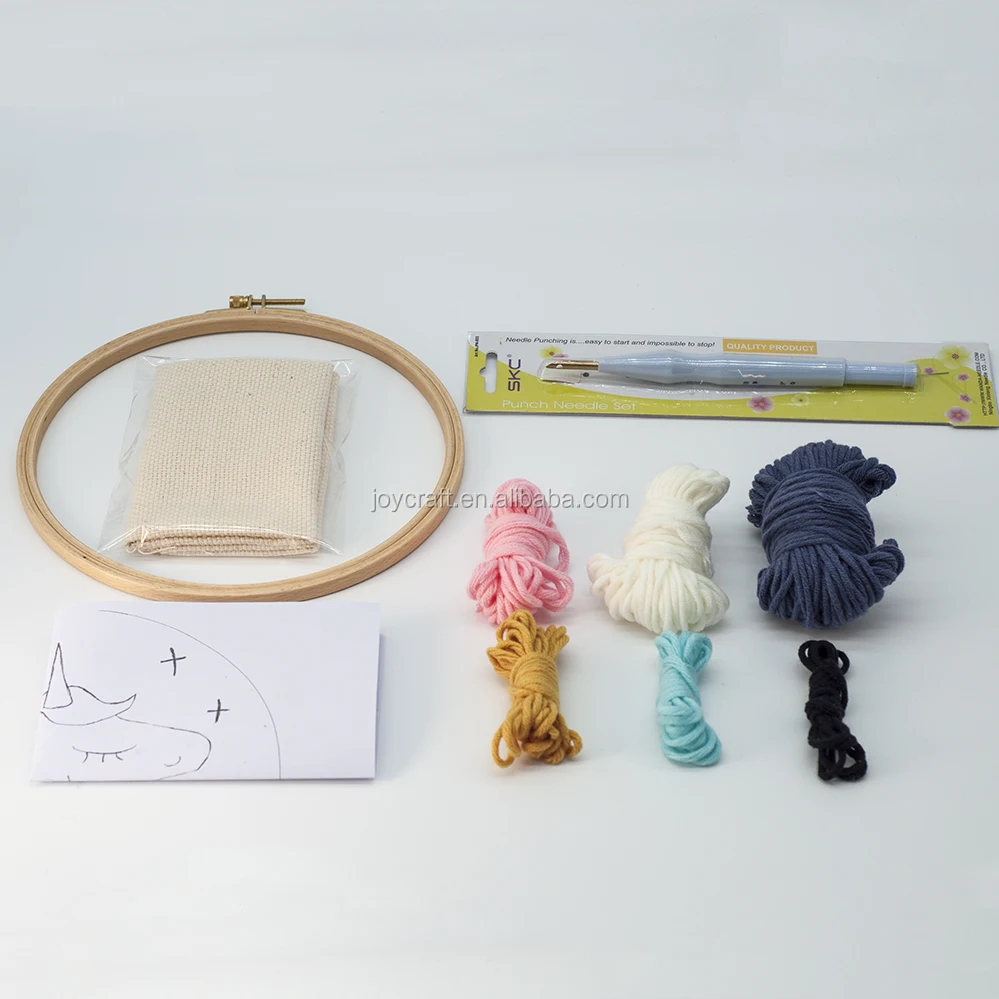 Unicorn Punch Needle Embroidery Diy Kit With Punch Needle And Wooden