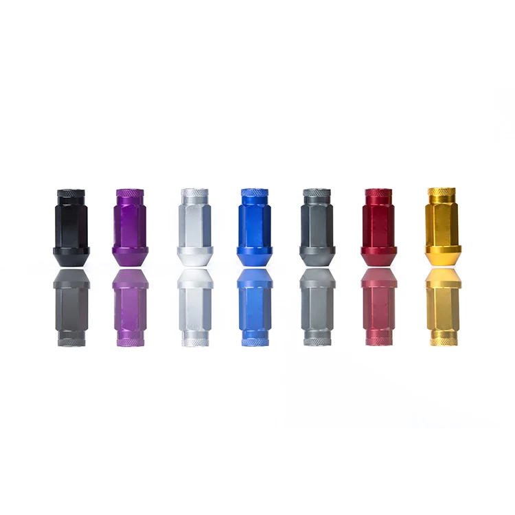 M12 x 1.5MM Thread Lightweight 7075 Aluminum Lug Nuts For Toyota Orange 50mm Set