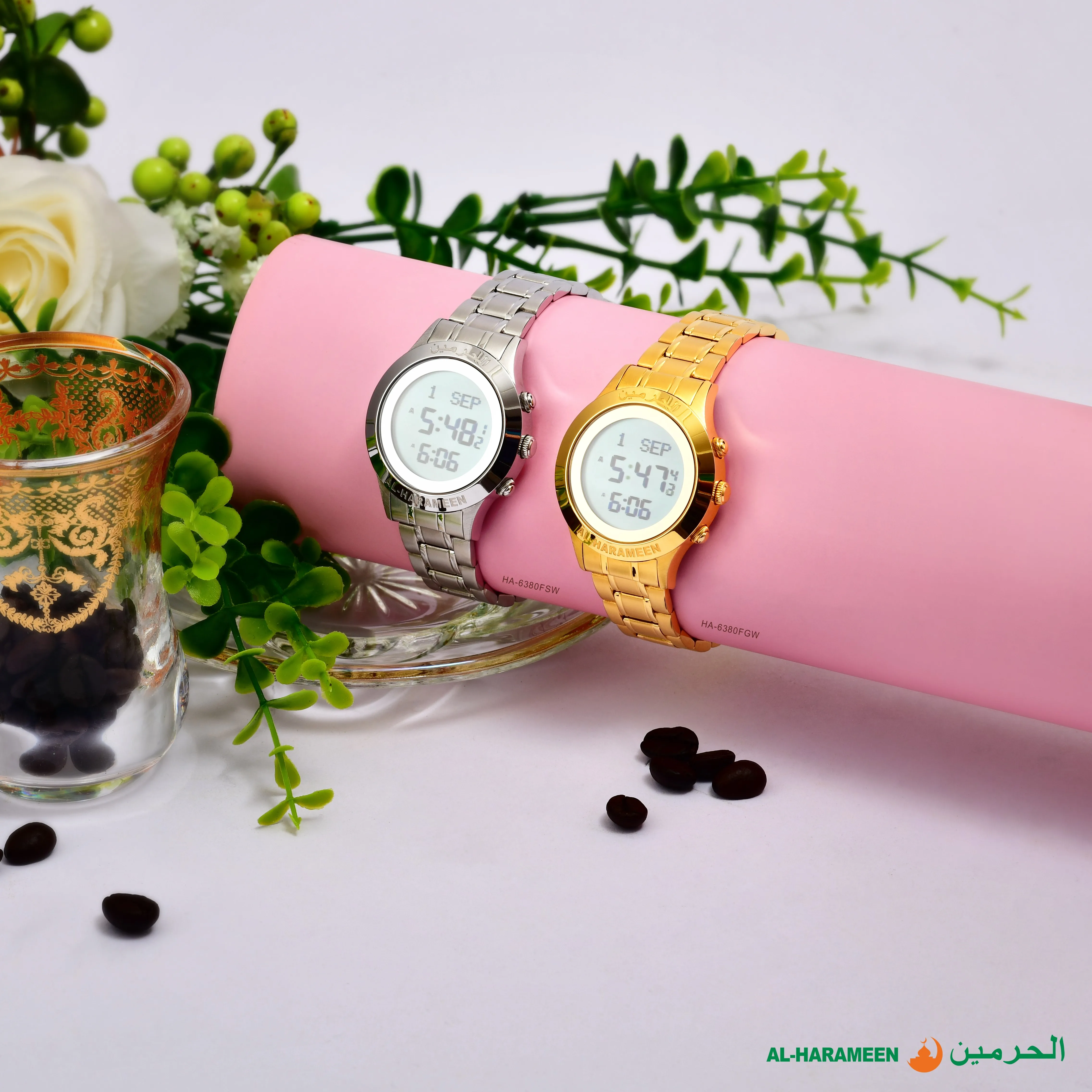 Compass Watch Arab Recommend Couple Wrist Gold Arabic Dial Watch For Islamic Lovers With ...