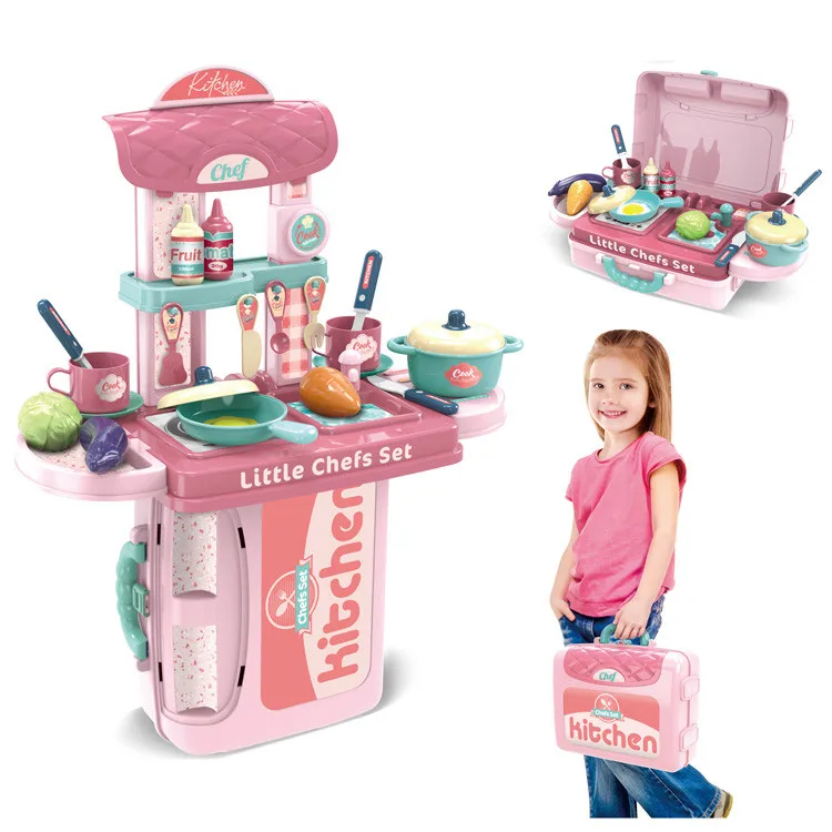 Crianças cozinhar conjunto de cozimento cozinha meninas brinquedos