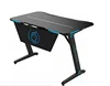 Orizeal Blue LED Light Customize Logo Baffle Plate Gaming Computer Desk with Remote Control Manual Control