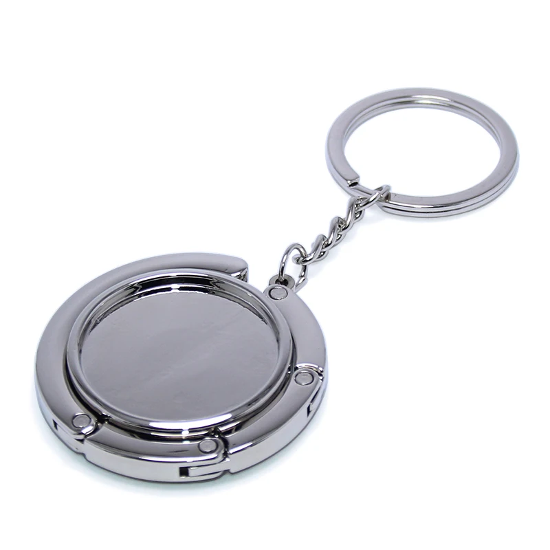 Round Portable Metal Foldable Keyring Bag Purse Hook Key Chain Ring