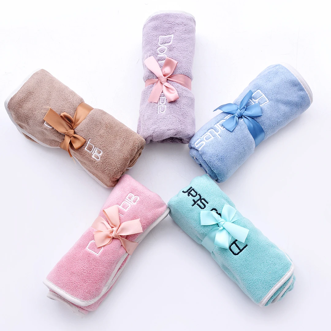 Dry hair towel embroidered towel water absorption soft quick dry face and hand adult and children towel super sale