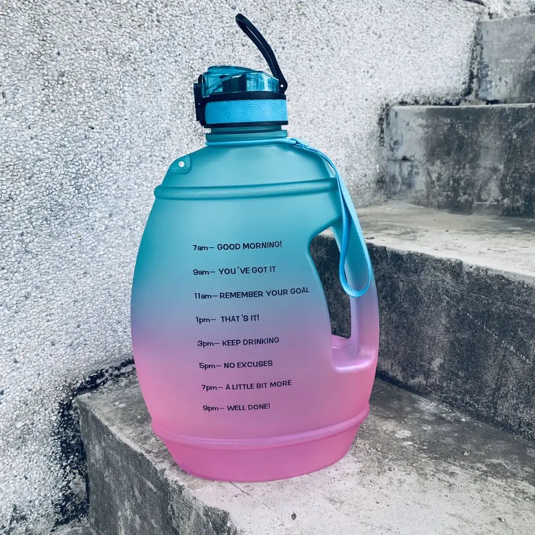 Large 1 Gallon/128 Oz Motivational Bpa Free Leakproof Water Bottle With