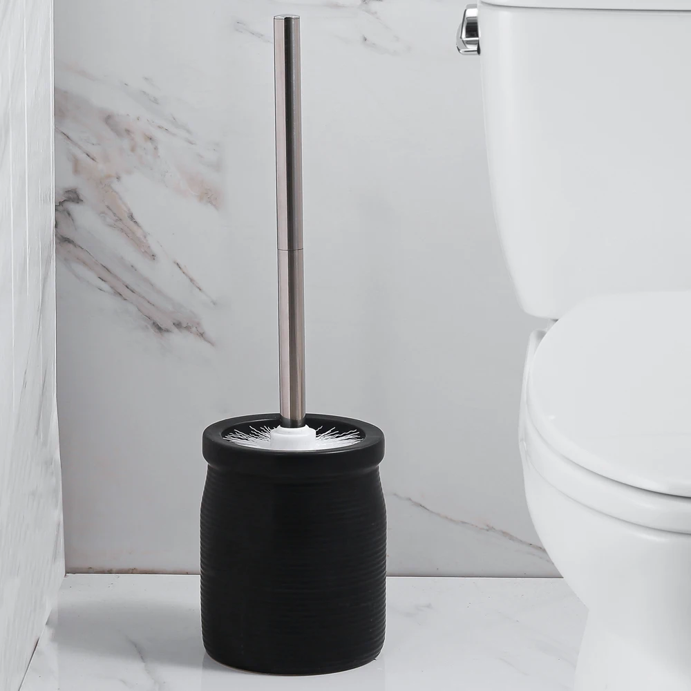 Matte Black Bathroom Accessories Set Ceramic 5 Piece Soap Dispenser