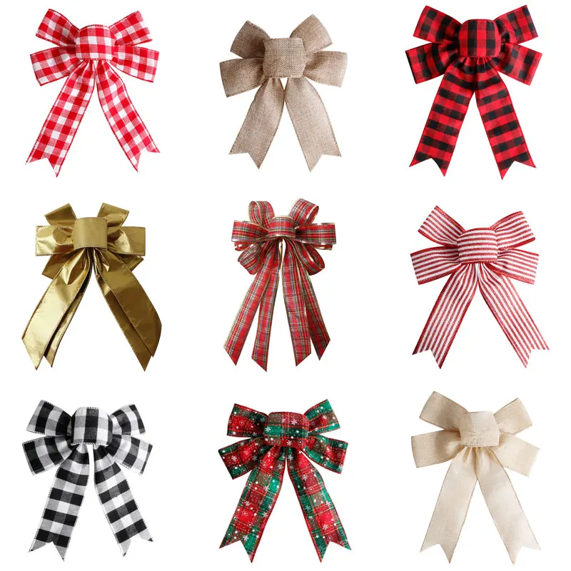 Handmade Burlap Ribbon Bow Red Ribbon Bow For Wreaths Decoration Buy