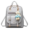 High Quality Girls Leather Back Pack With Plush Bear Women Cute Pu School Backpack